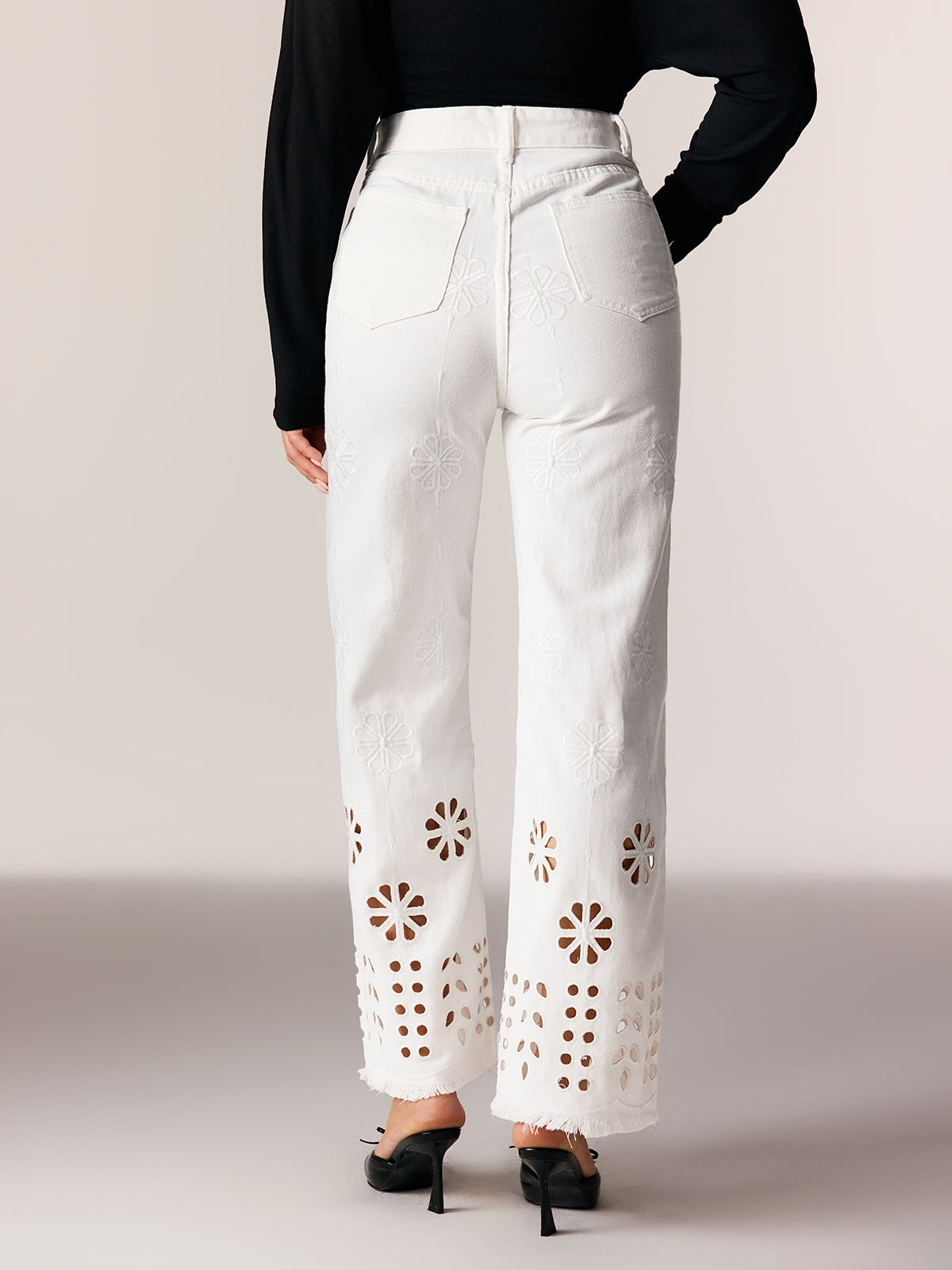 Edgar Embroidered Cutout Jeans