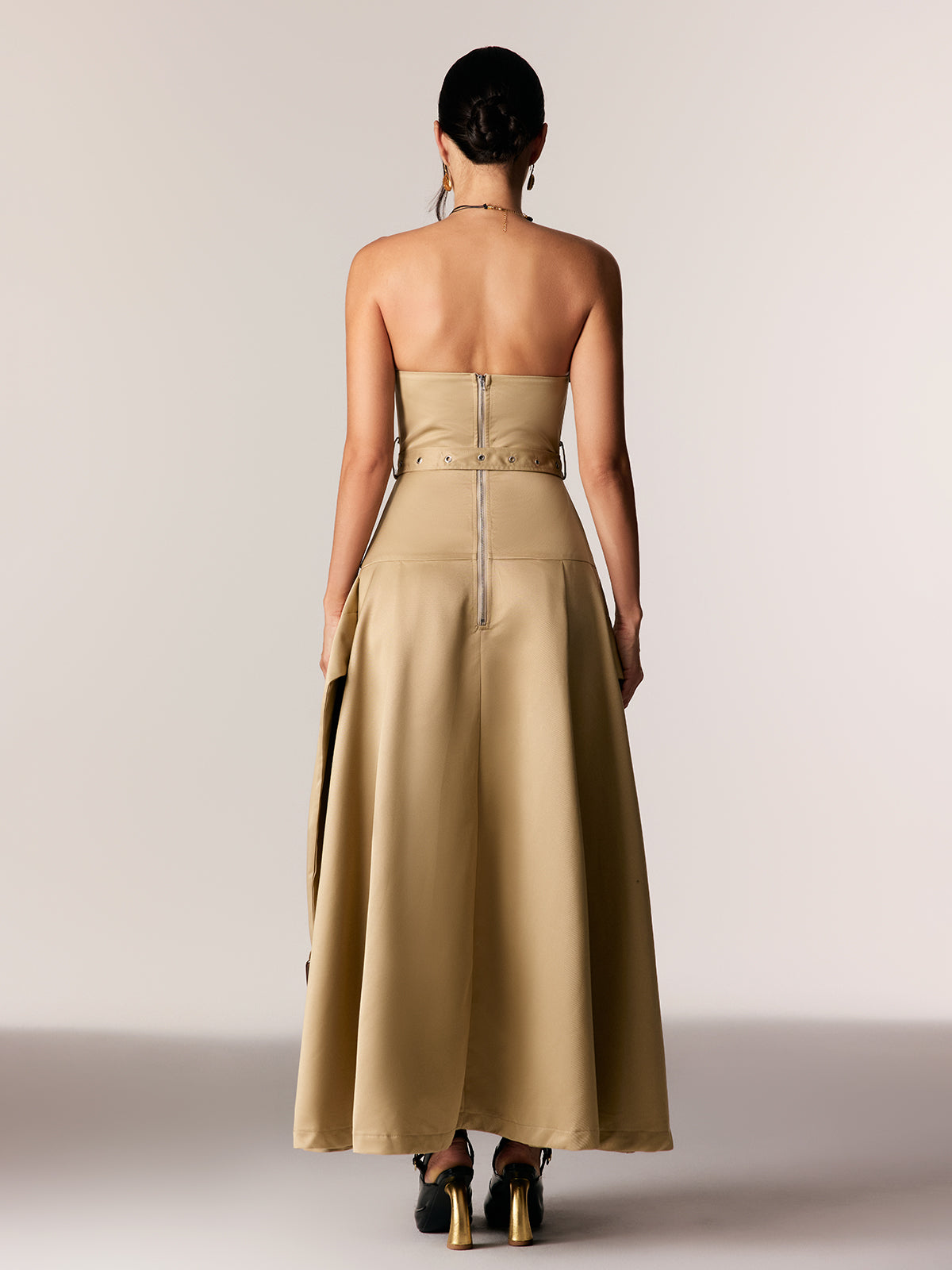 Edgars Strapless Trench Coat Maxi Dress