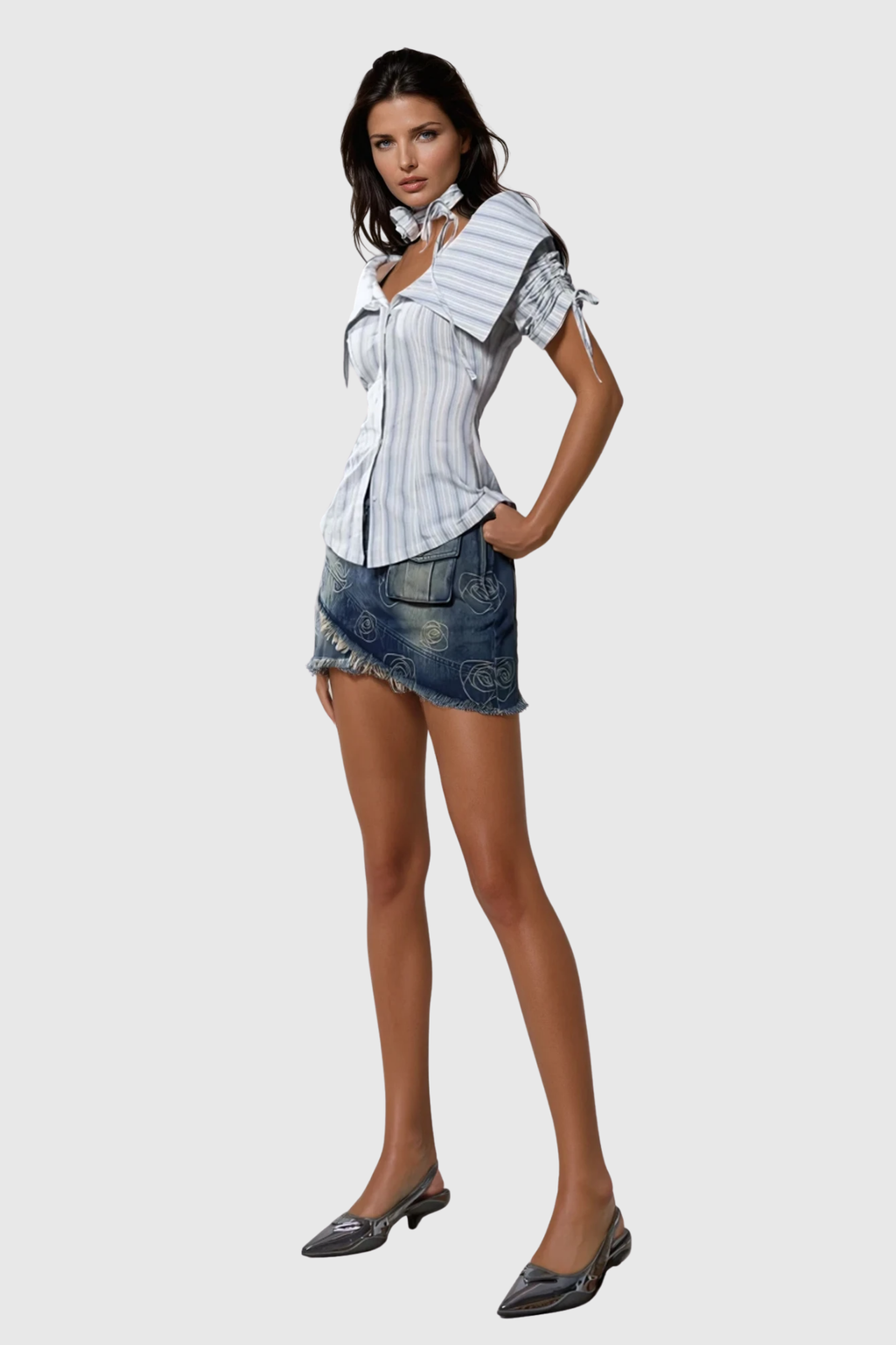 Zahi Stripe Off Shoulder Top