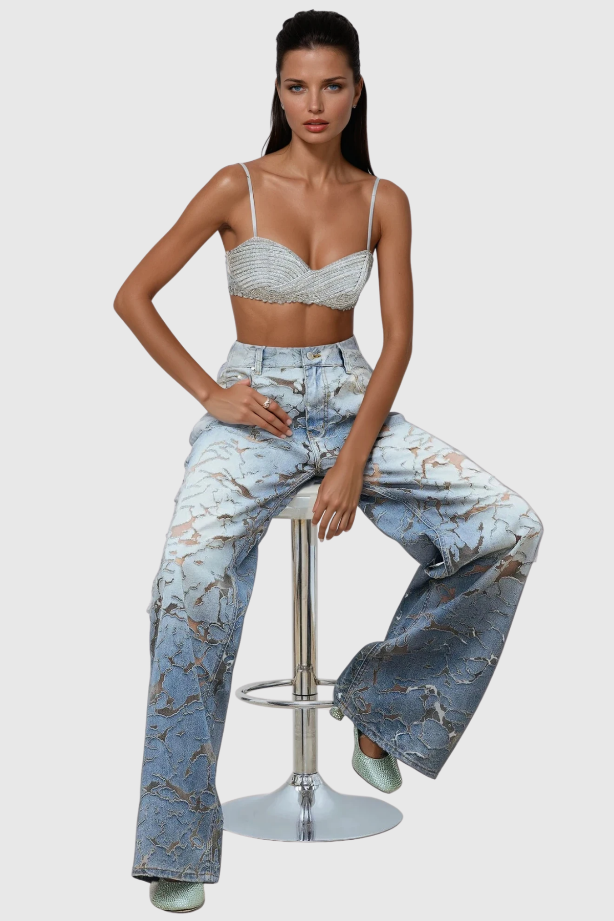 Zaida Deconstructed Cutout Jeans
