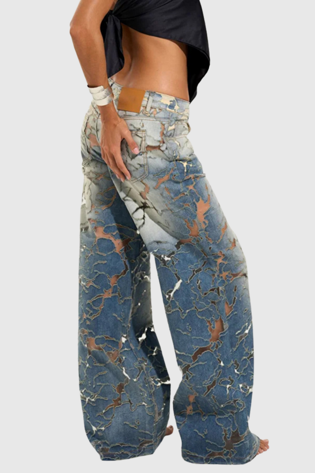 Zaida Deconstructed Cutout Jeans