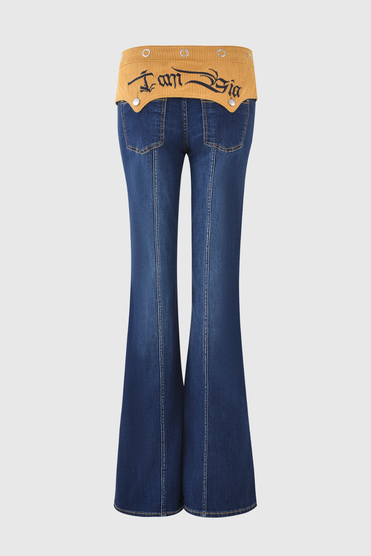 Zaki Halter Neck Deconstruct Denim Pants Set