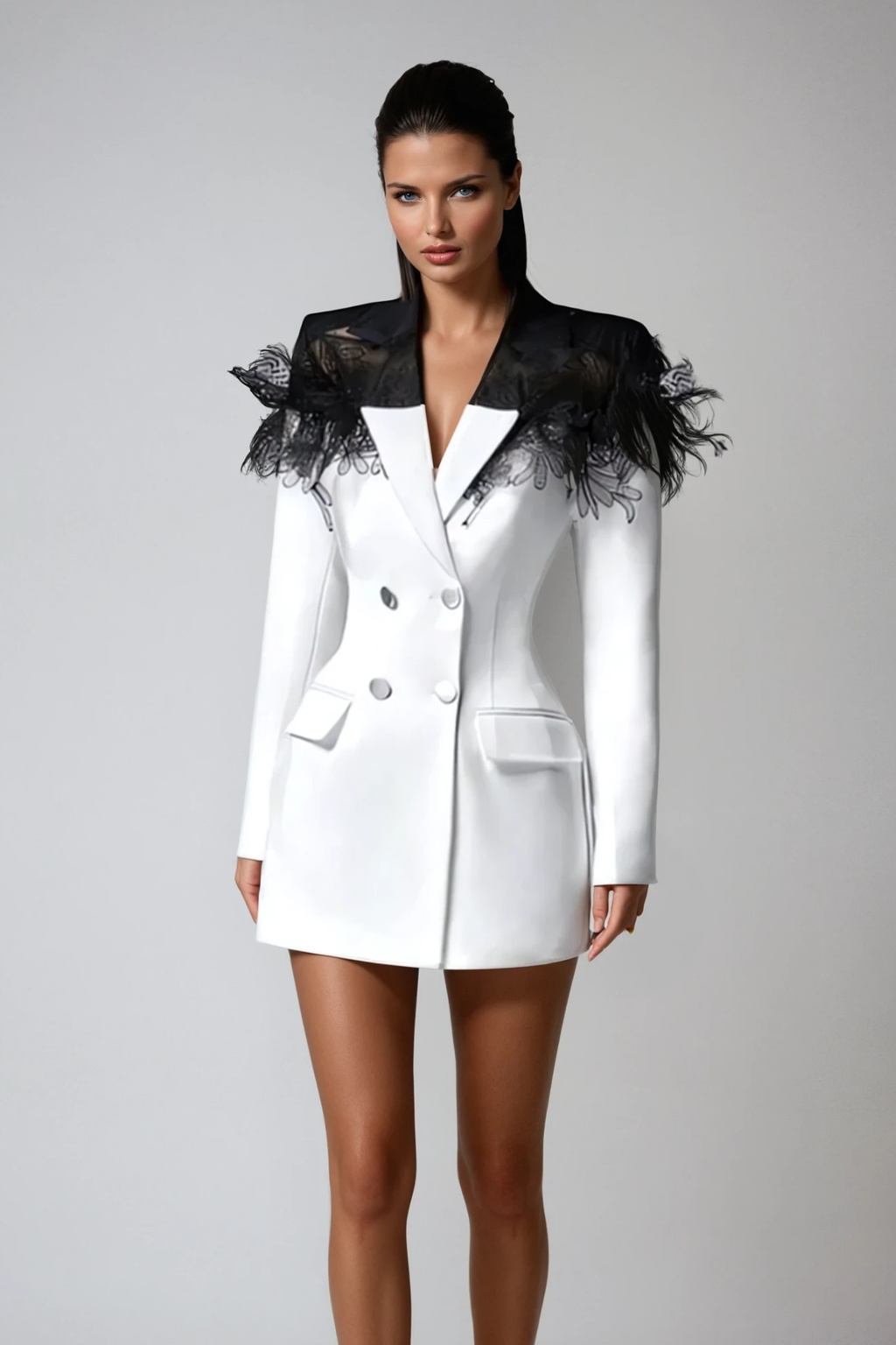 Zarja Lace Lapel Blazer