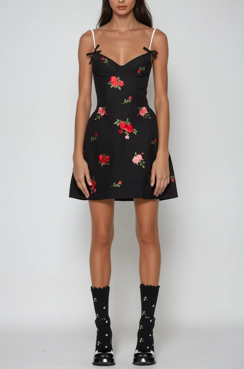 Ziri Spaghetti Floral Mini Dress