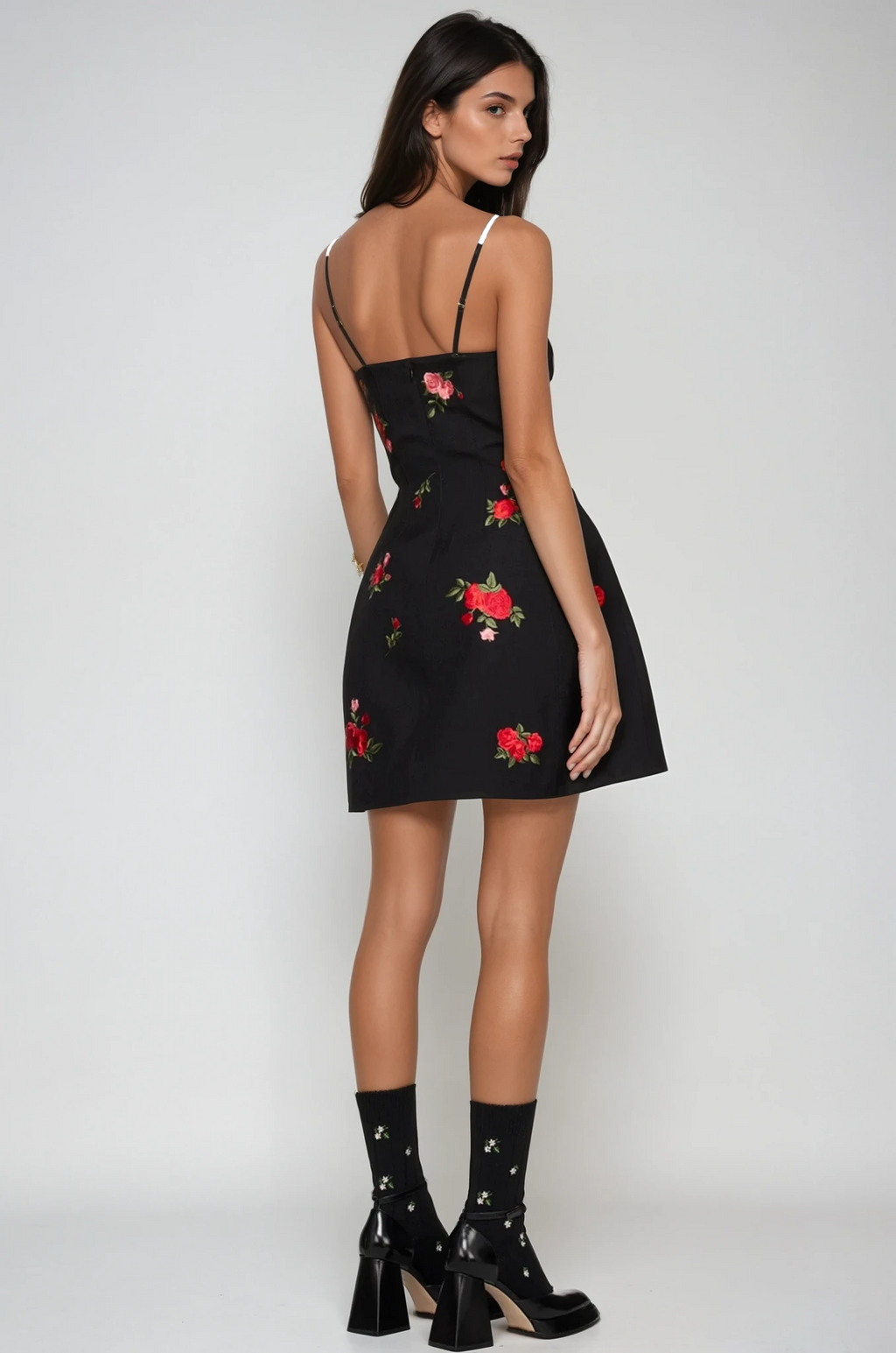 Ziri Spaghetti Floral Mini Dress