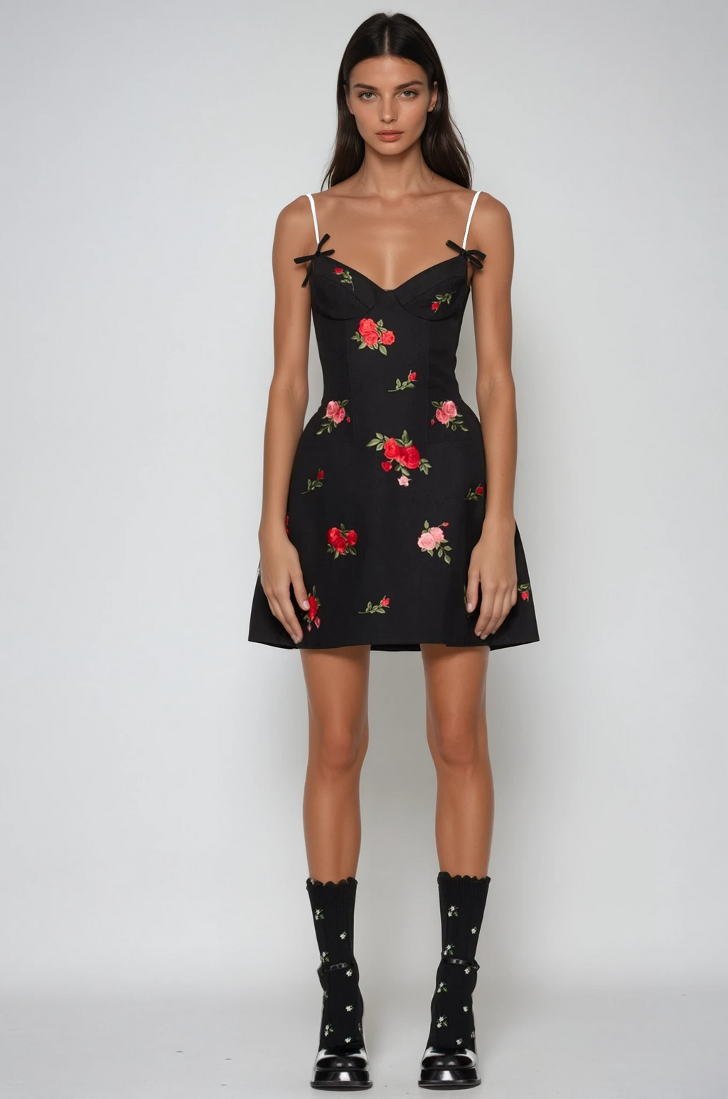 Ziri Spaghetti Floral Mini Dress