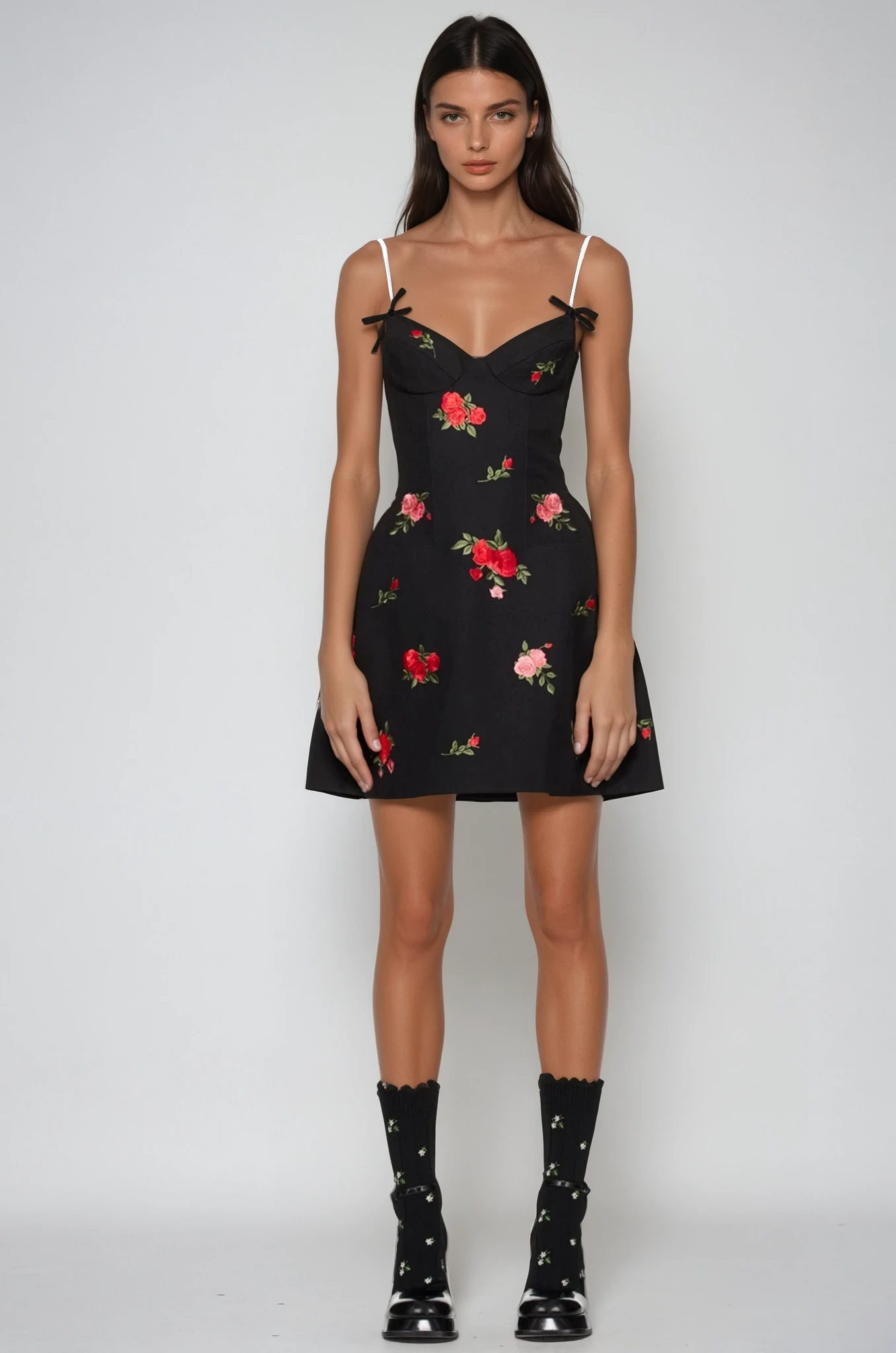 Ziri Spaghetti Floral Mini Dress