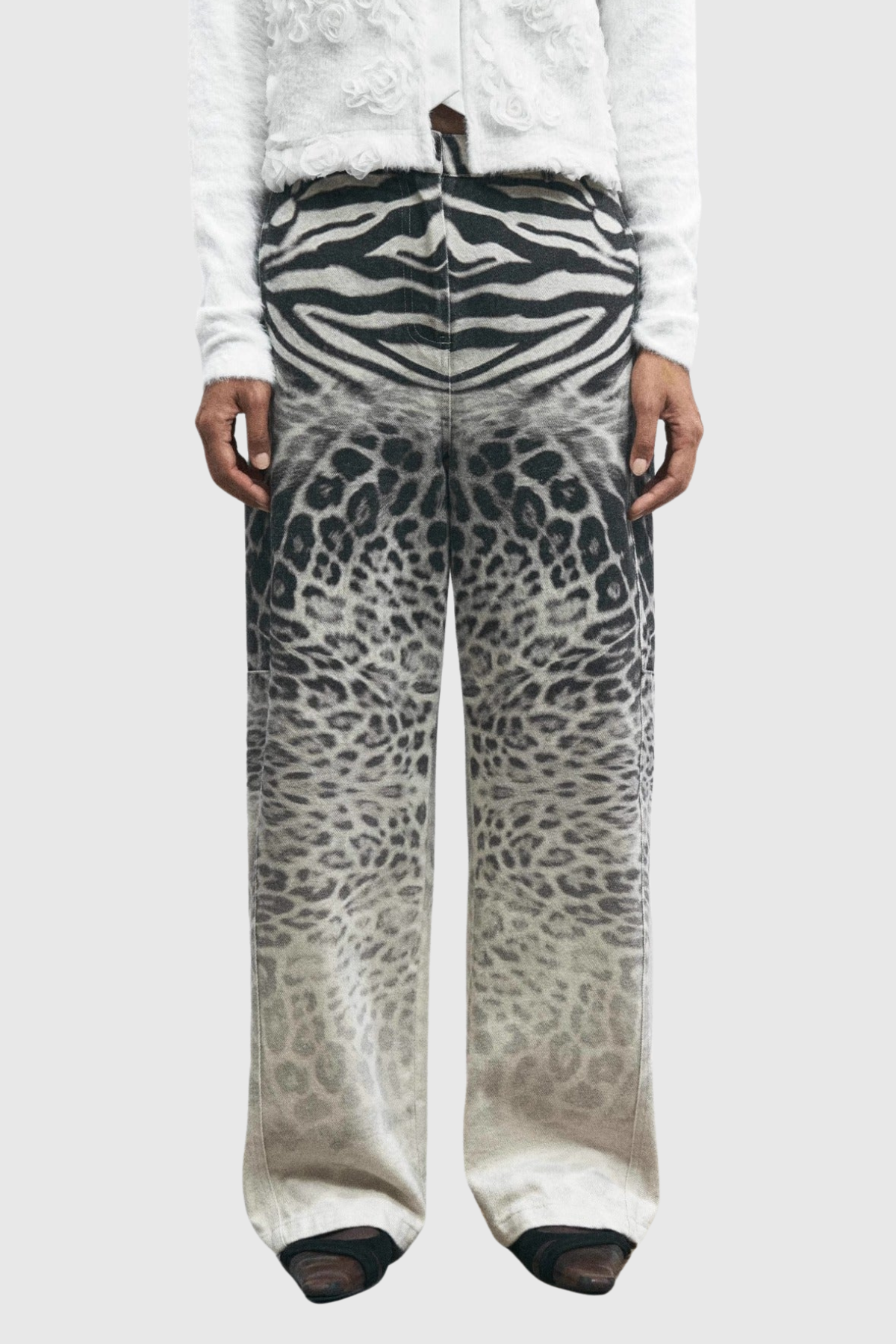 Zisel Leopard Straight Jeans