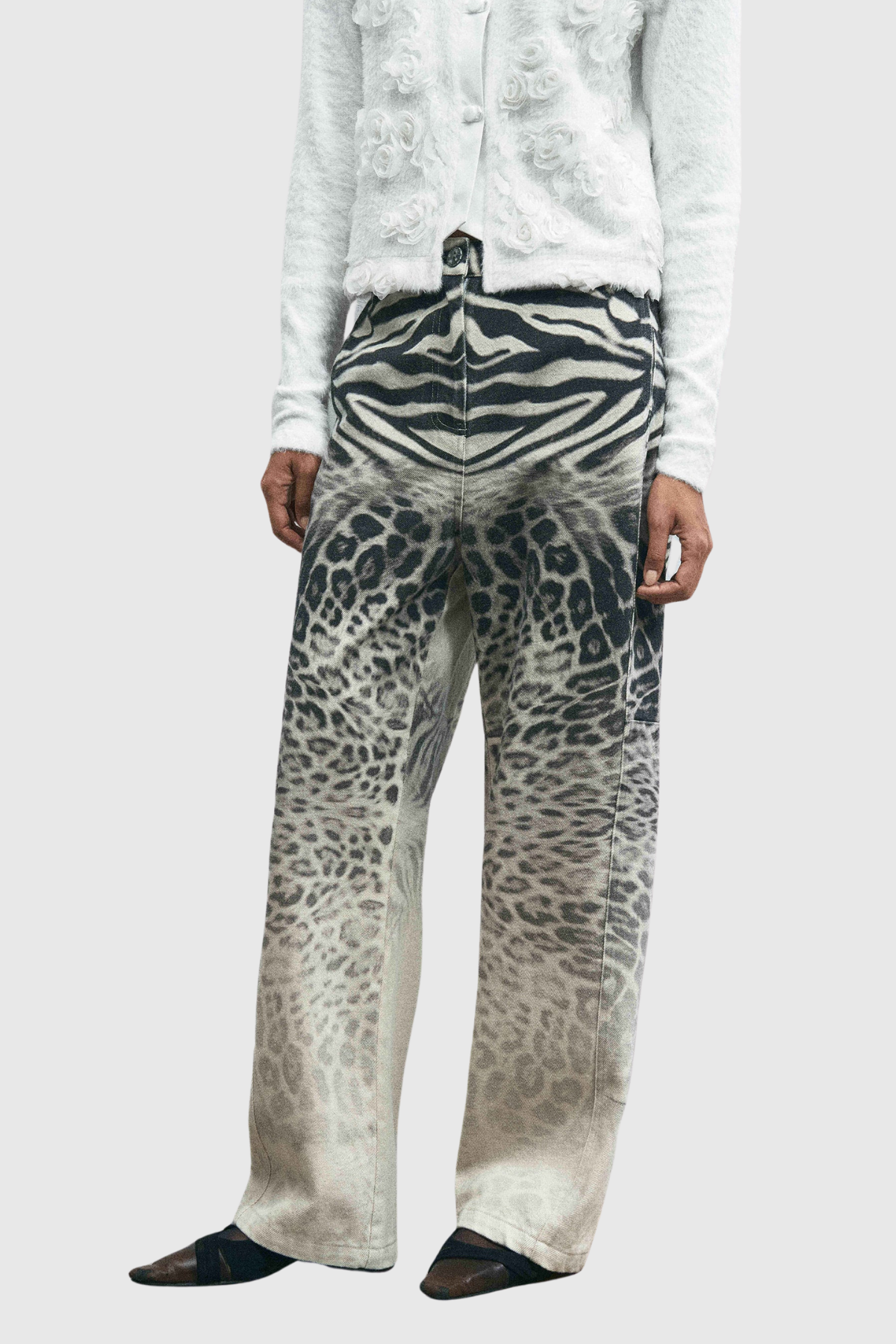 Zisel Leopard Straight Jeans
